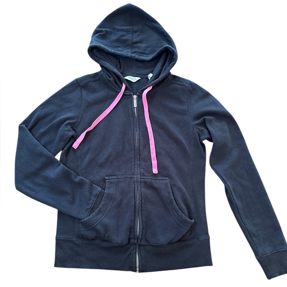 Peloton Black with‎ Pink Accents full zip hoodie women xs